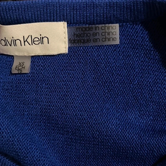 Calvin Klein blue logo unisex knit crew neck sweater Sz XS - Picture 10 of 11